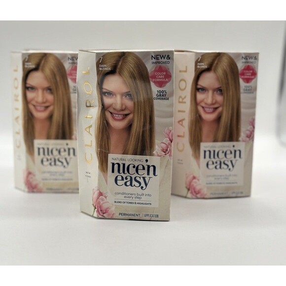 Clairol Nice'n Easy Women's Permanent Hair Color Dark Blonde #7 NEW Lot Of 7 - Picture 1 of 7
